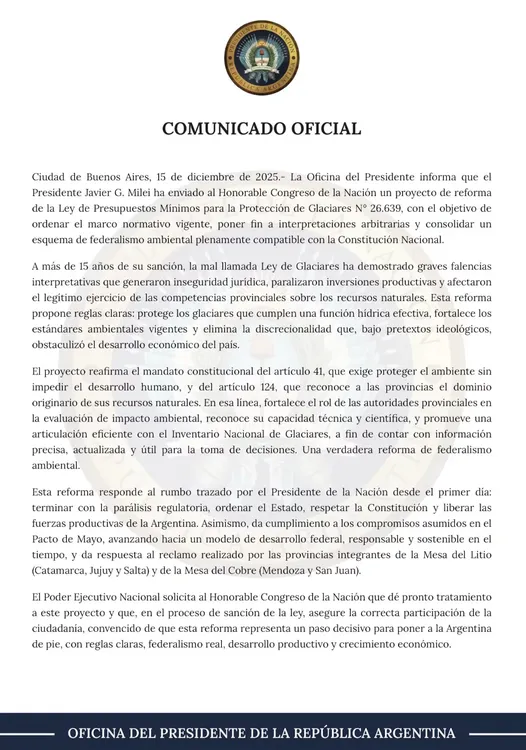 javier-milei-envio-al-congreso-la-modificacion-a-la-ley-de-glaciares-para-que-se-trate-en-extraordinarias-foto-oficina-del-presidente-de-la-republica-argentina-DP42576LJNEJDDKPSGW56WROFU
